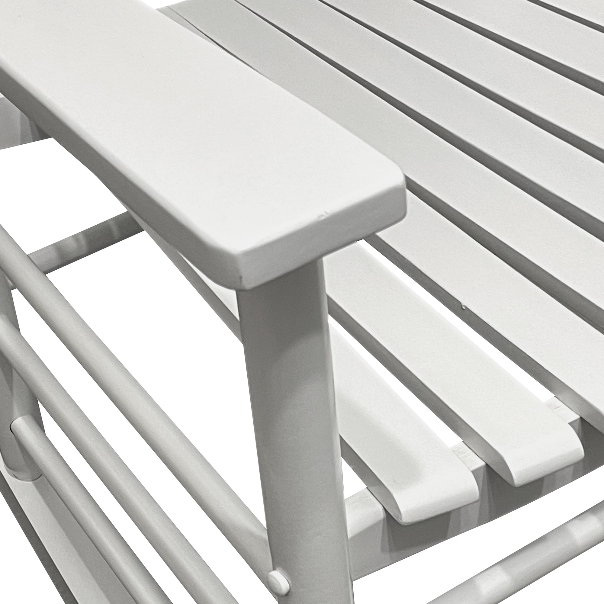Adult Wooden Rocking Chair, Solid Hardwood Balcony Leisure Rocker for Patio Deck Garden, White