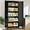 Black, variant on SISESOL Black Storage Cabinet with 4 Doors and 2 Adjustable Shelves,Farmhouse Food Pantry Cabinets,Small Bathroom Cabinet,4 Tier Metal Storage Cabinets for Home Kitchen,Dining/Living/Laundry/Room