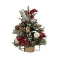 thumbnail image 2 of Pre-lit Artificial Mini Christmas Tree,Small Xmas Pine Tree with LED Lights & Ornaments,Tabletop Christmas Tree Battery Operated Green Xmas Tree for Tabletop(C), 2 of 9