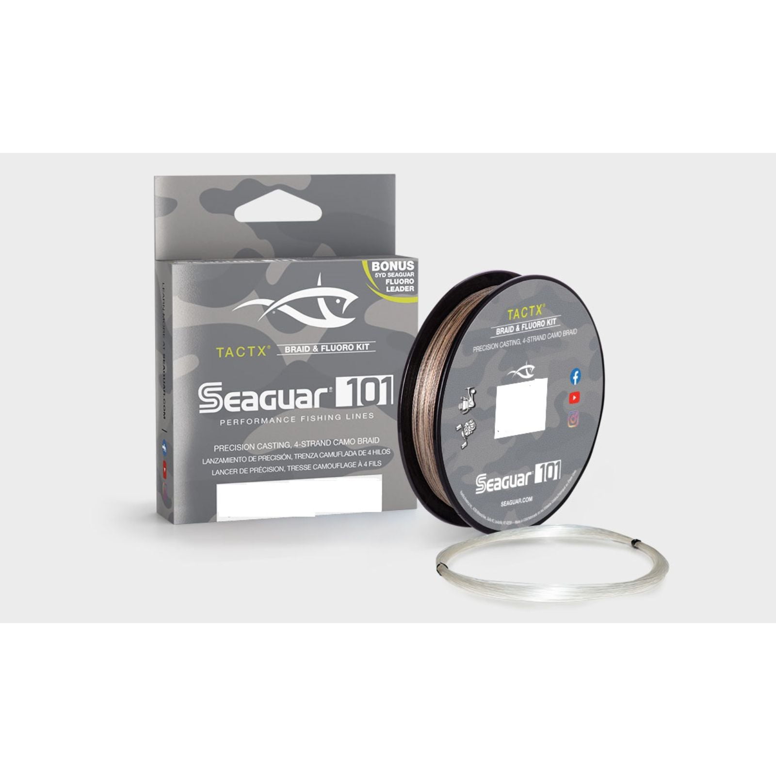 Seaguar 101 TACTX Braided Camo Fishing Line & Fluoro Kit, with