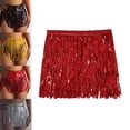 thumbnail image 2 of Yokua Belly Dance Sequins Tassels Mini Skirt Rave Party Fringed Hip Scarf for Women, 2 of 12
