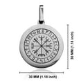 thumbnail image 2 of Stainless Steel Viking Vegvisir (Compass) Round Medallion Pendant Necklace, 2 of 3