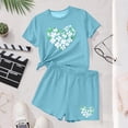 thumbnail image 5 of NAISIBABY Girls Outfit Sets 2-Piece, Summer St Patrick's Day Prints T-Shirt and Shorts Casual Fashion Sports Clothes Blue 6T, 5 of 6