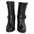 thumbnail image 2 of Pre-Owned Jimmy Choo Dart Shear-Lined Biker Boots in Black Leather, 2 of 2