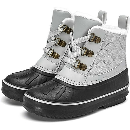 

Kids Winter Snow Boots Waterproof Non Slip Rain Duck Boots Outdoor Warm Ankle Boots Cold weather Boots for Boys Girls