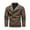 Brown, variant on WREESH Fashion Winter Jacket Men'S Dashion Motorcycle Solid Color Zipper Pocket with Velvet Leather Long Sleeved Hooded Jacket Black