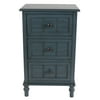 Simplify Small Three Drawer Wood Accent Table, Antique Navy Finish