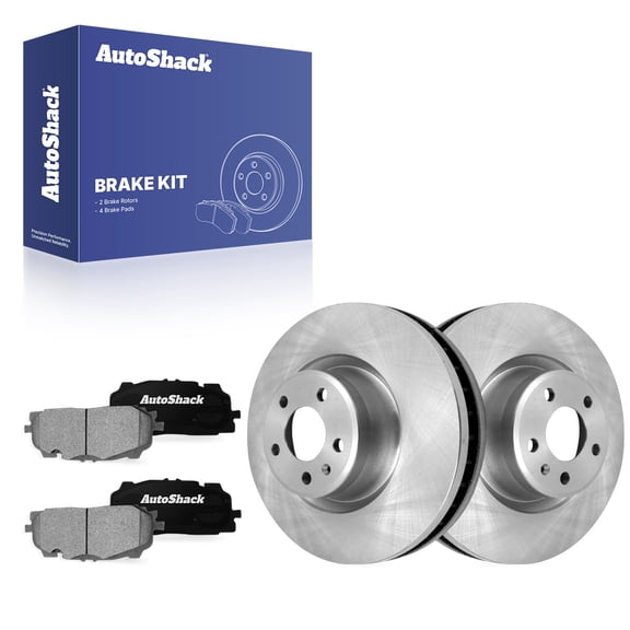 AutoShack Front Vented Brake Rotors   Ceramic Pads 6-PC Brake Kit Replacement for 2017-2020 Audi A4 2018-2025 Audi SQ5 13.31" (338 mm)