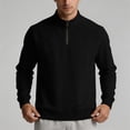 thumbnail image 2 of ZUBKTE Men's Quarter Zip Cotton Pullover Lightweight Mock Neck Sweatshirt Casual Long Sleeve Shirts M-3XL, 2 of 7