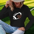 thumbnail image 6 of Charella Long Sleeve Shirts for Women Rugby Graphic Tee Loose Fit Crew Neck Ptinted Tops Soft Clothes (XL, Black 2), 6 of 6
