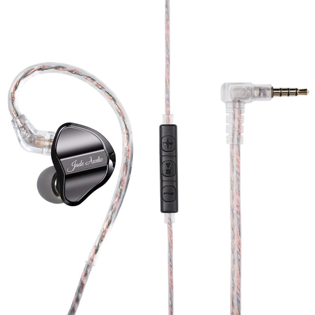 FiiO/JadeAudio JD1 Controlador dinámico de alto rendimiento HiFi Bass Stereo in Ear Monitor Auriculares Auriculares deportivos para juegos con micrófono (Negro)