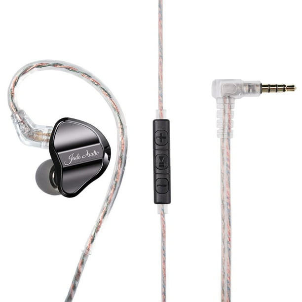 FiiO/JadeAudio JD1 Controlador dinámico de alto rendimiento HiFi Bass Stereo in Ear Monitor Auriculares Auriculares deportivos para juegos con micrófono (Negro)