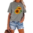thumbnail image 2 of Anbech Sunflower T-Shirt for Women Graphic Butterfly Printed Short Sleeve Tee Tops with Crew Neck, 2 of 4