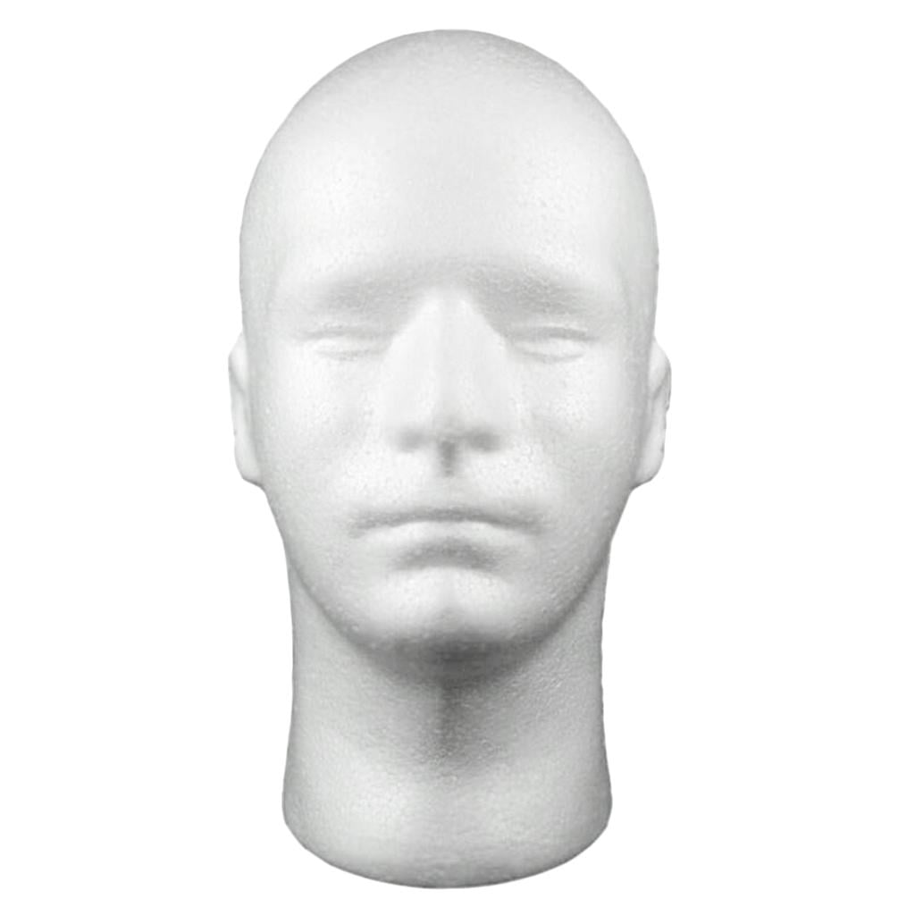 Foam Mannequin Head, Male Wig Mannequin Head, Foam Wig Head for Displaying Wigs Hats Caps Masks Headbands, Foam Head for Salon Cosplay DIY Art Creation