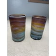thumbnail image 3 of Handblown Deep Glass Vase, Hebron Glass, Flower Vase for Home Decor, Multiple Color Swirls, Multiple Designs , Phoenician Style, Gift, 3 of 12