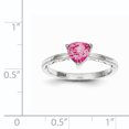 thumbnail image 2 of 10K White Gold Created Pink Sapphire Ring, 2 of 2