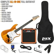 LyxPro Electric Guitar 39 Inch Beginner Kit with 20W Amp and Accessories - Mahogany