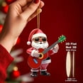 thumbnail image 4 of Dserhfy Wooden Christmas Ornament 2D Santa Claus on Hot Air Balloon/Riding Bicycle/Penguin/Elf Hanging Ornaments for Xmas Tree Holiday Party Decor, 4 of 8