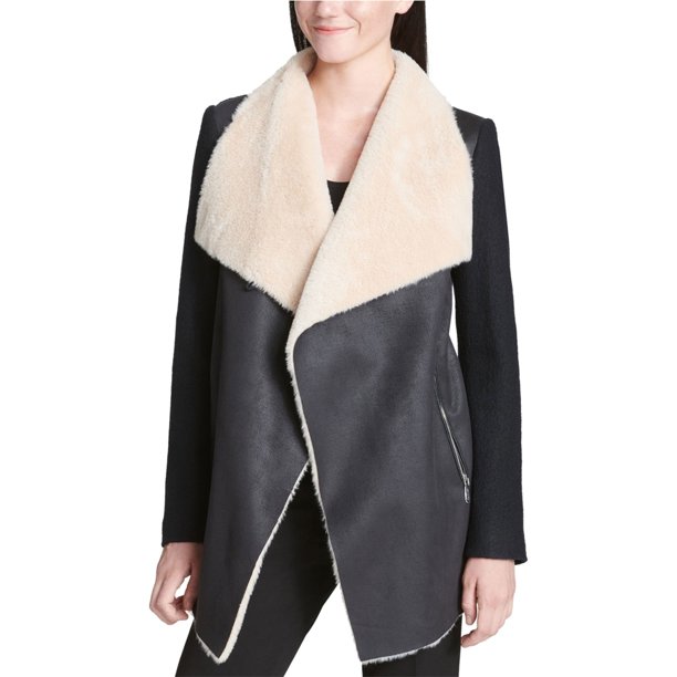 Chaqueta de Piel sintética para mujer Calvin Klein negro extragrande