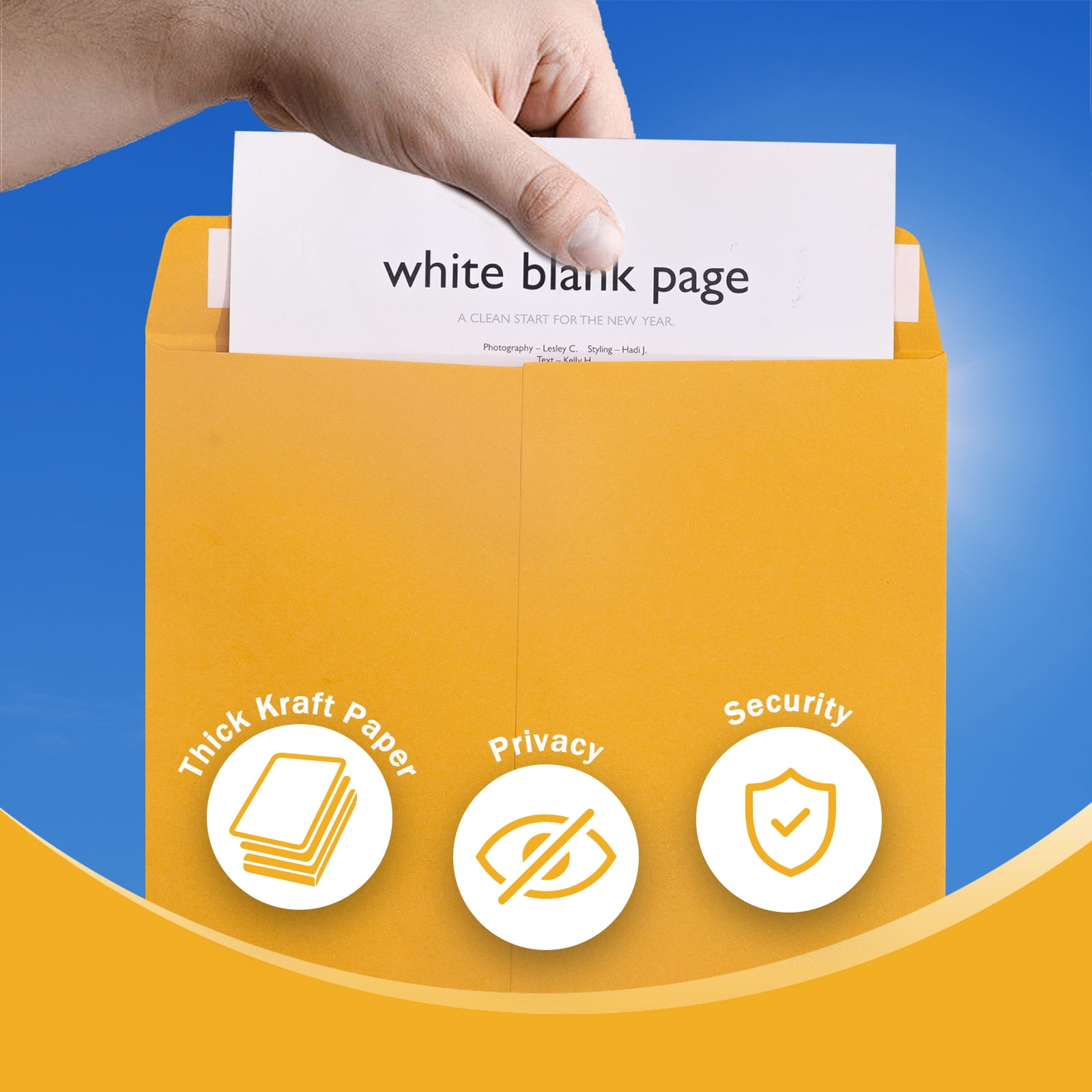10x13 Catalog Envelopes Self Seal 100 Pack, Goefun 100GSM Paper Yellow Brown Large Envelopes, Manilla Envelopes with Peel and Seal Flap for Mailing, Organizing and Storage