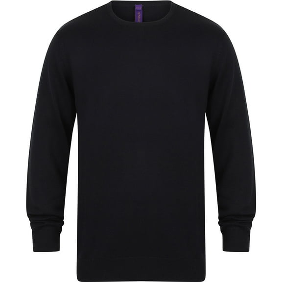 Henbury Mens Crew Neck 12 Gauge Fine Knit Jumper / Sweatshirt