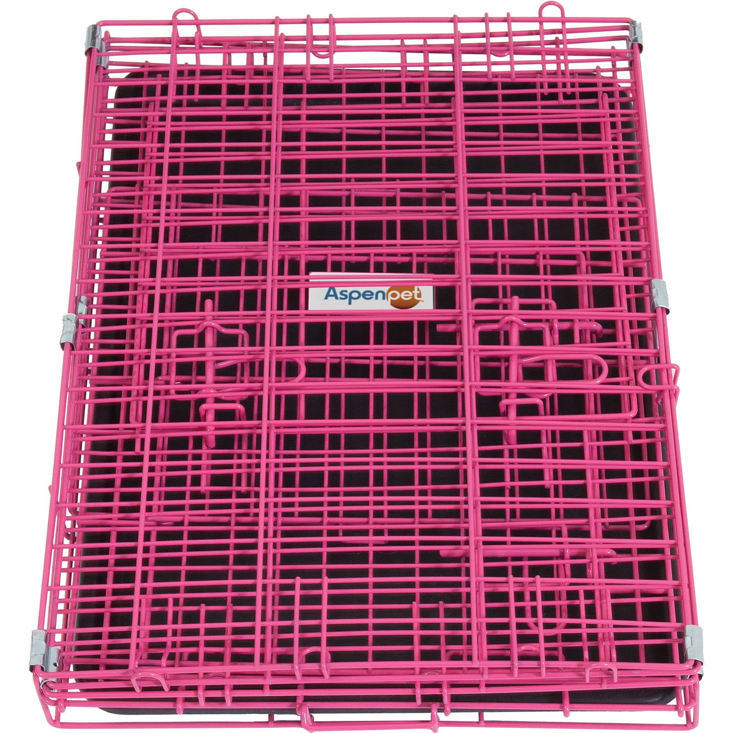 ASPENPET Doskocil Metal Puppy Crate Pink Small 24 L x 17 W x 20 H Walmart