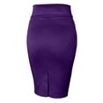 thumbnail image 2 of J. METHOD Women's Midi Skirt Stretch Knit Bodycon Slim Fit Office Elastic Waist Pencil Solid Skirts Made in USA NEWSK10 Dark Purple S, 2 of 5