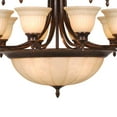 thumbnail image 4 of Brussels 15 Light 2-Tier Bronze Traditional Chandelier Amber Glass Shades, 4 of 5