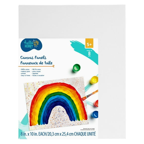 HELLO HOBBY CANVAS PANELS 8 PACK 8 in. x 10 in. EACH