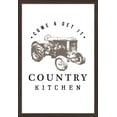 thumbnail image 1 of Country Kitchen - Tractor on White - Lantern Press Artwork (24x36 Giclee Art Print, Gallery Framed, Espresso Wood), 1 of 1