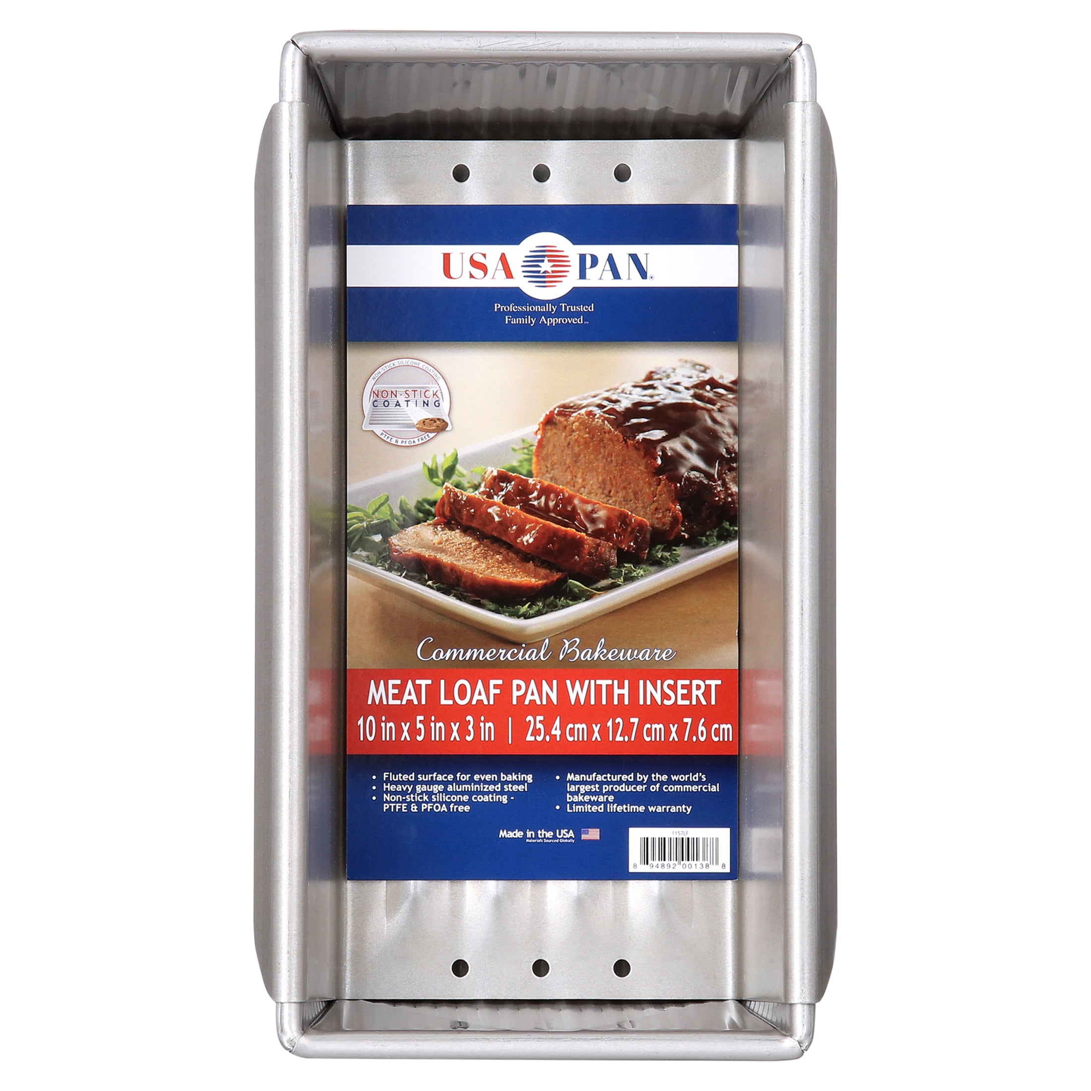 USA Pan Nonstick Meat Loaf Pan with Insert, 2 Piece Set 