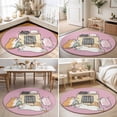 thumbnail image 4 of Round Area Rugs 7Ft, Pink Cute Cat Non-Slip Washable Circle Rugs Carpet, Cartoon Funny Heater Cats Indoor Outdoor Rug Floor Mats Throw Runner for Bedroom Living Room Bathroom, 4 of 8