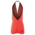 thumbnail image 3 of A2Y Women's Deep Sexy V-Neck Halter Backless Party Club Mini Dress Coral 2XL, 3 of 3