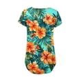 thumbnail image 5 of Tunic for Women Scoop Neck Short Sleeve Casual Loose Fit Blouse Solid Color Pleated Front Button Detail Soft Lightweight Summer Daily Tops, 5 of 6