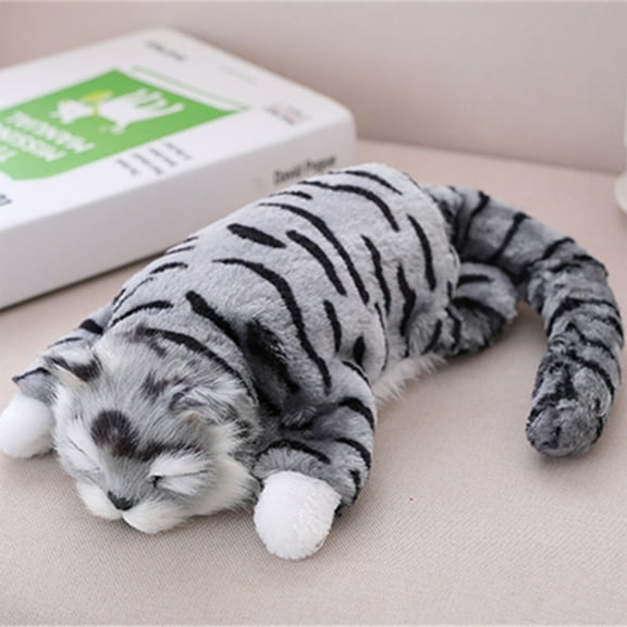 Up to 30% off Plush Stuffed Fuzzy Electronic Cat, Electric Rolling & Wagging Tail Pet Animal Ornament, Rolling Cats Sleeping On Its Back Cats Simulation Children's Toys