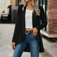 thumbnail image 2 of DHFJKG Womens Cardigan Sweaters Knitted Solid Color Long Sleeve Loose Fit Open Front High-Low Jackets Lightweight Cozy Outerwear, 2 of 9