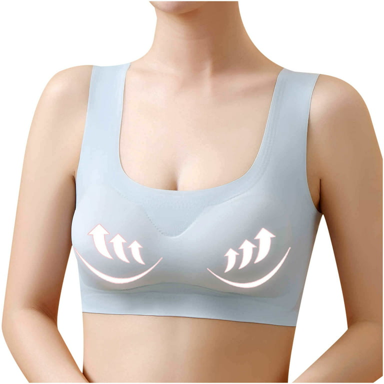 CHGBMOK Plus Size Sports Bras for Womens Plus Size Bra No Steel Ring Push  Up Underwear Vest-Style Sleep Bra Comfort Strap Full Coverage Bra 