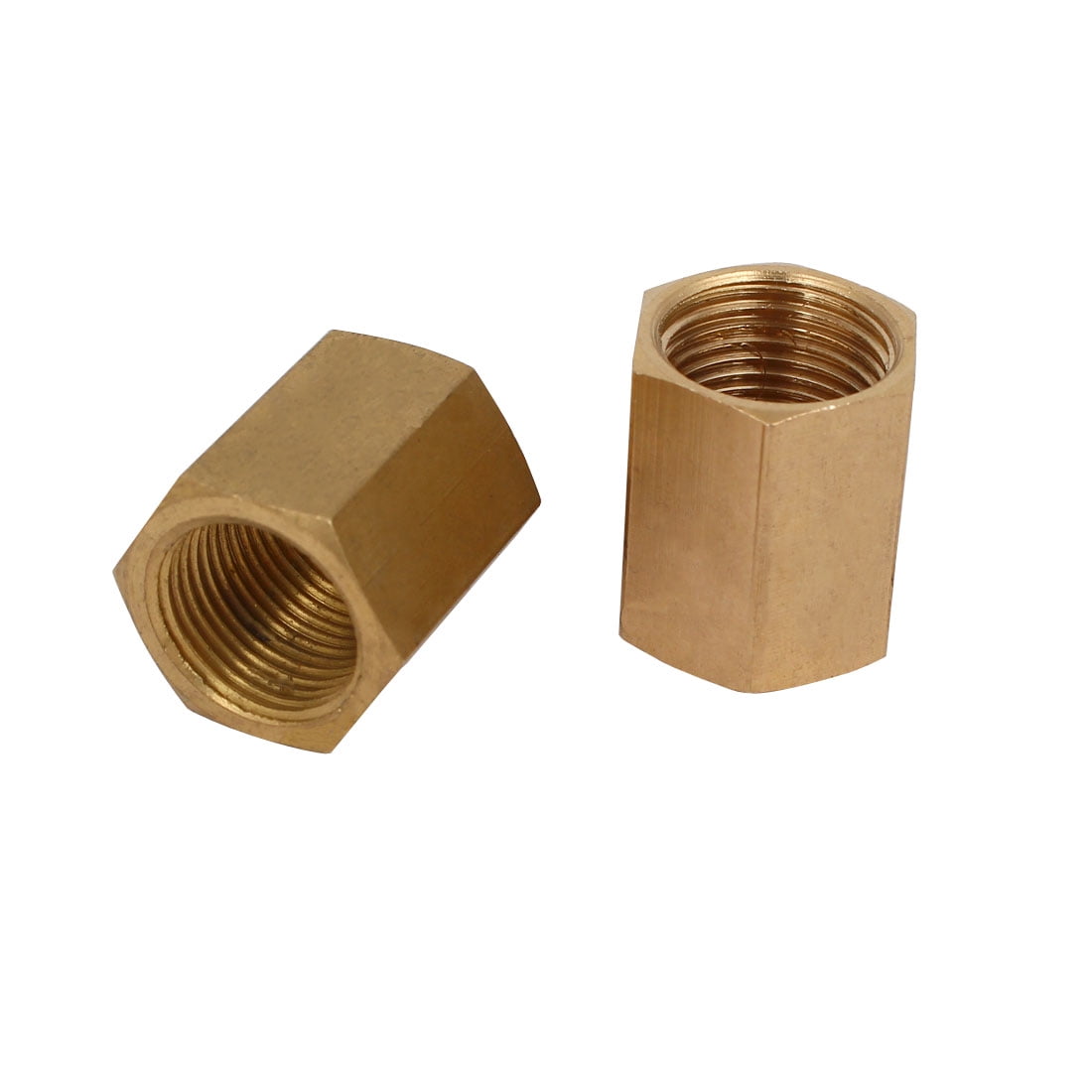 1/8BSP Female Thread Straight Hex Fitting Rod Coupling Nut Brass Tone