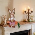 thumbnail image 6 of AURIGATE Easter Bunny on Swing Hanging Decor, 13.77in Wooden Swing Bunny Ornament, Plush Rabbit with Carrot Accents for Easter Tree, Porch, Home Decor & Spring Celebrations, 6 of 6