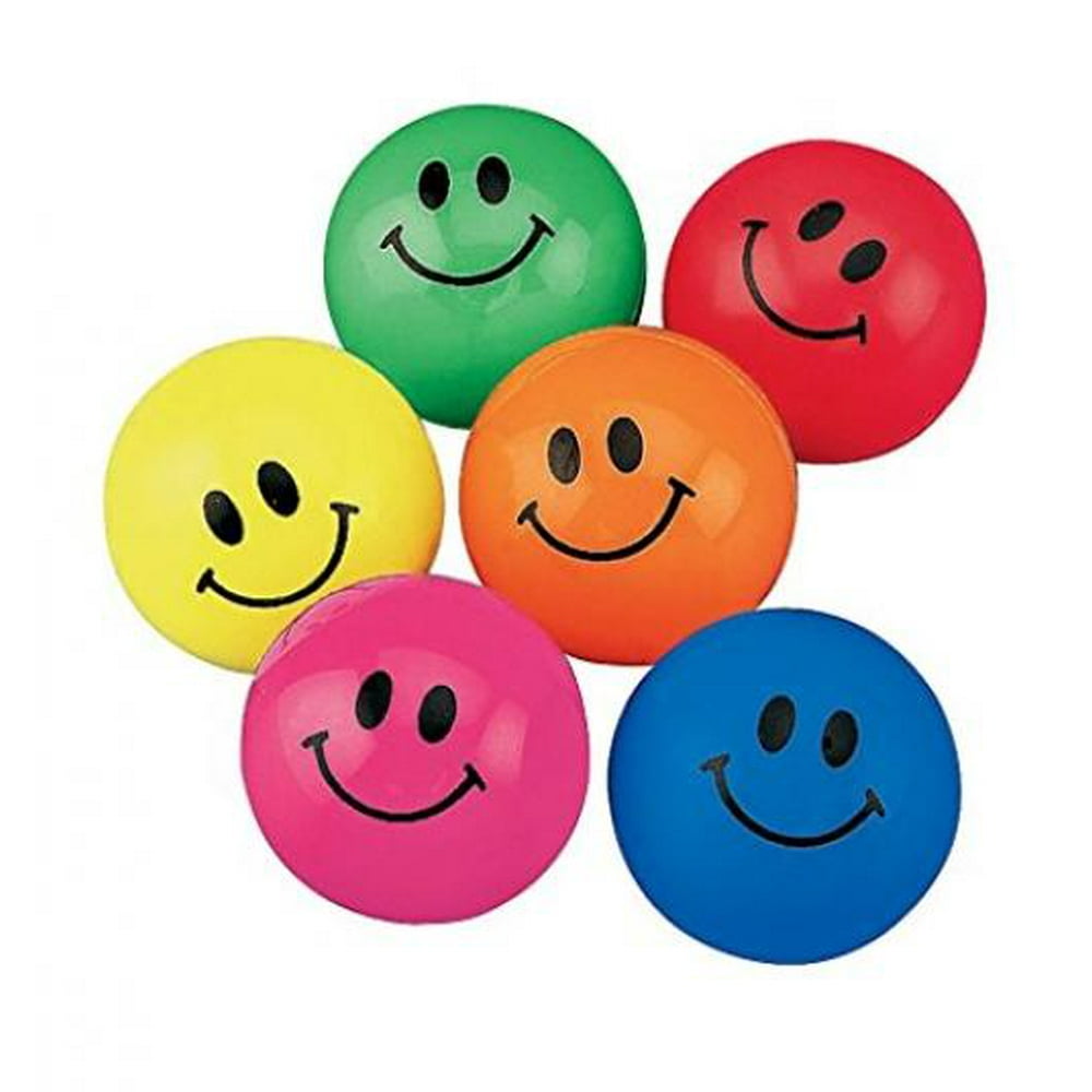 Smile Face Bouncing Balls (4Dz) Toys 48 Pieces