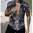 thumbnail image 1 of Chemise à Manches Courtes Style Britannique Décontractée Imprimée 3D d'Été pour Hommes, 1 of 5