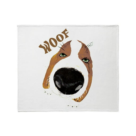 CafePress - Big Nose Says Woof Throw Blanket - Soft Fleece Throw Blanket, 50"x60" for All Ages