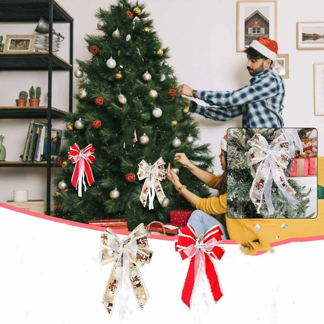 Cinta de Tela con Colgante de Árbol de Navidad, Suministros de Decoración para Fiestas Navideñas