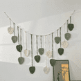 thumbnail image 2 of Adorno colgante de pared de macramé con hojas tejidas, tapiz de pared de arte tejido hecho a mano, decoración del hogar para dormitorio, sala de estar A, 2 of 7