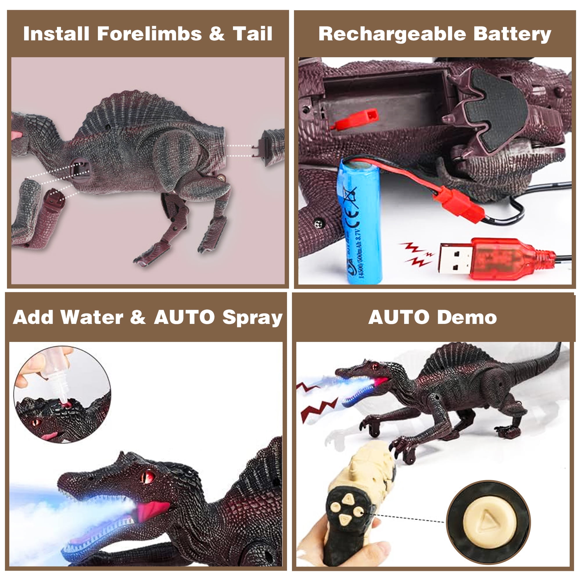 Richgv Remote Control Dinosaur Toys for Boys 3-8 Year, Light Chasing Walking Dinosaur Boys Toys RC Robot Dinosaur Toys for Kids Gift for Boys Girls