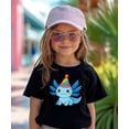 thumbnail image 5 of Cute Axolotl Birthday Shirt for Boys and Girls Kawaii Party Hat Graphic Tee for Kids and Toddlers Black Shirt 5-6, 5 of 8