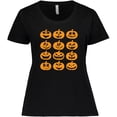 thumbnail image 3 of Inktastic Halloween Pumpkin Faces Orange Women's Plus Size T-Shirt, 3 of 5
