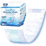 LivDry Unisex Incontinence Booster Pads | Extra Absorbent Passthrough Pad | Regular Length (80-Pack)