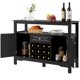 thumbnail image 1 of Mueble para Cocina Costway despensa con Porta Botellas de vino negro 117 x 40,5 x 82,5 cm, 1 of 10