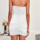 thumbnail image 4 of Vestido sexy de malla con hombros descubiertos - Tubo corsé ajustado - Vestidos fruncidos para fiestas/salidas nocturnas, 4 of 5